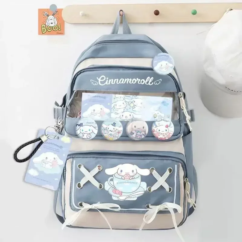 Sanrio Kuromi Cinnamoroll My Melody Anime Backpack Student Junior High  Primary School Cute Girl Kids Gifts