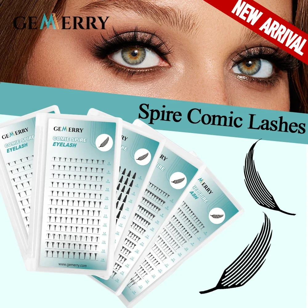 Comic Spire Lashes New Premade Fan Manga Feather Shape Eyelash Extensions Super Light Volume False Lashes Makeup Tools Cosplay