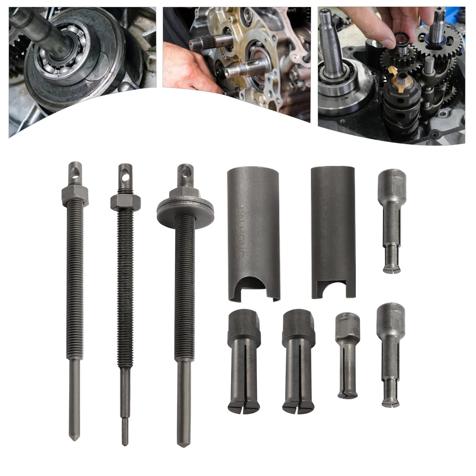 

8PCS Professional Motorcycle Bearing Puller Kit - Universal Motorcycle Internal Bearing Removal Tool for Repair and Maintenance