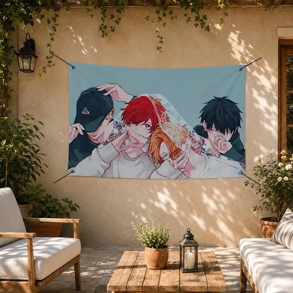 Pop Anime Given Flags Room Bedroom Home Outdoor Wall Hanging Concert Printed Background Decoration Art Banne