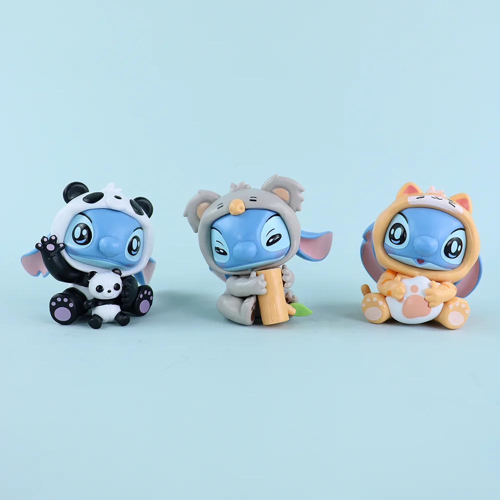 6pcs/set Stitch Anime Lilo & Stitch Action Figure Cute Cartoon Model Doll DIY Decoration Birthday Festival Gift For Kids Friends