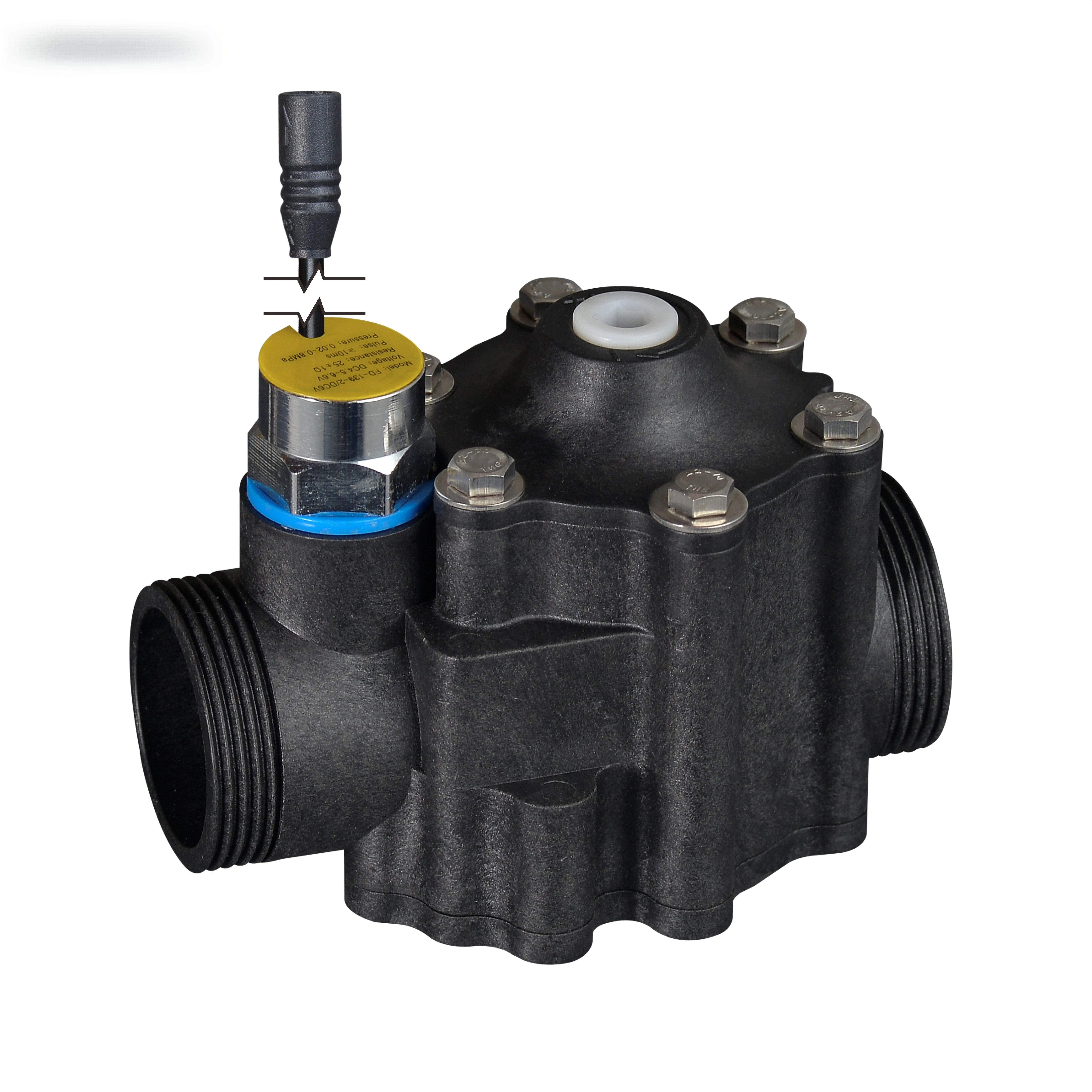 FD-826 Black PPO PPA Plastic Piston Water Magnetic Solenoid Valve Latching M22 Control Valve G1 Irrigation
