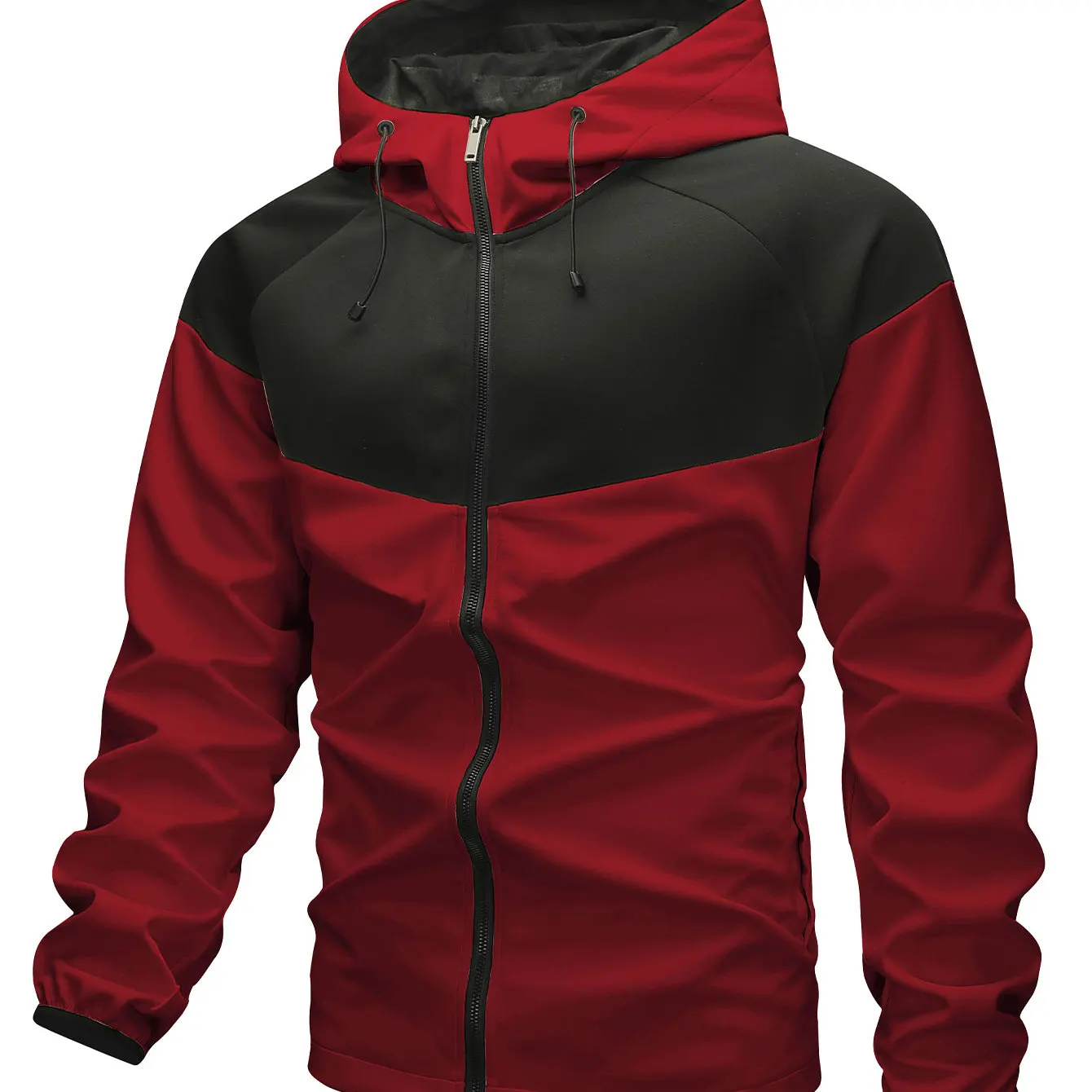 

Мужская демисезонная куртка с капюшоном, повседневная, контрастная расцветка, спортивная, из полиэстера, с наполнителем, молодежная, на молнии