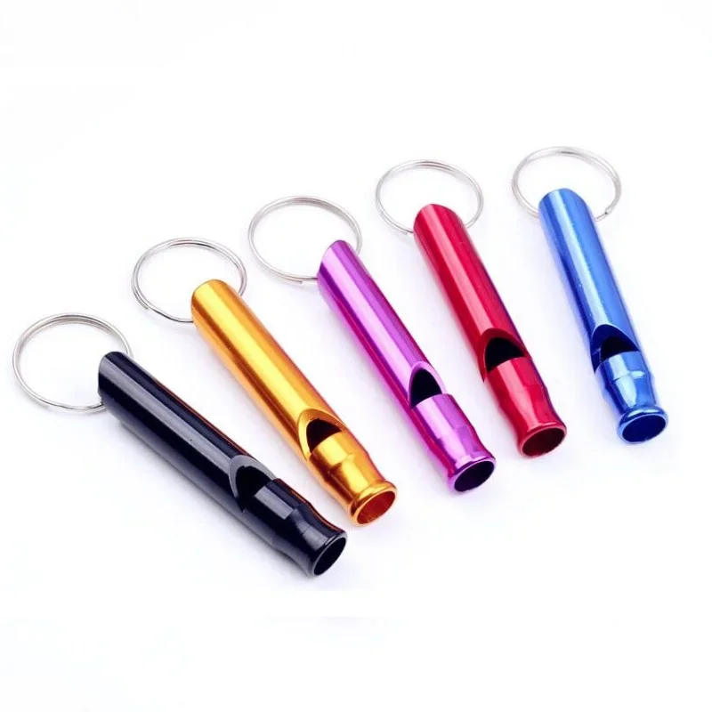 Cheap Whistle Keychain Self Defense Outdoor Multifunctional Metal Aluminum SOS First Aid Whistle Keyring Key Chain