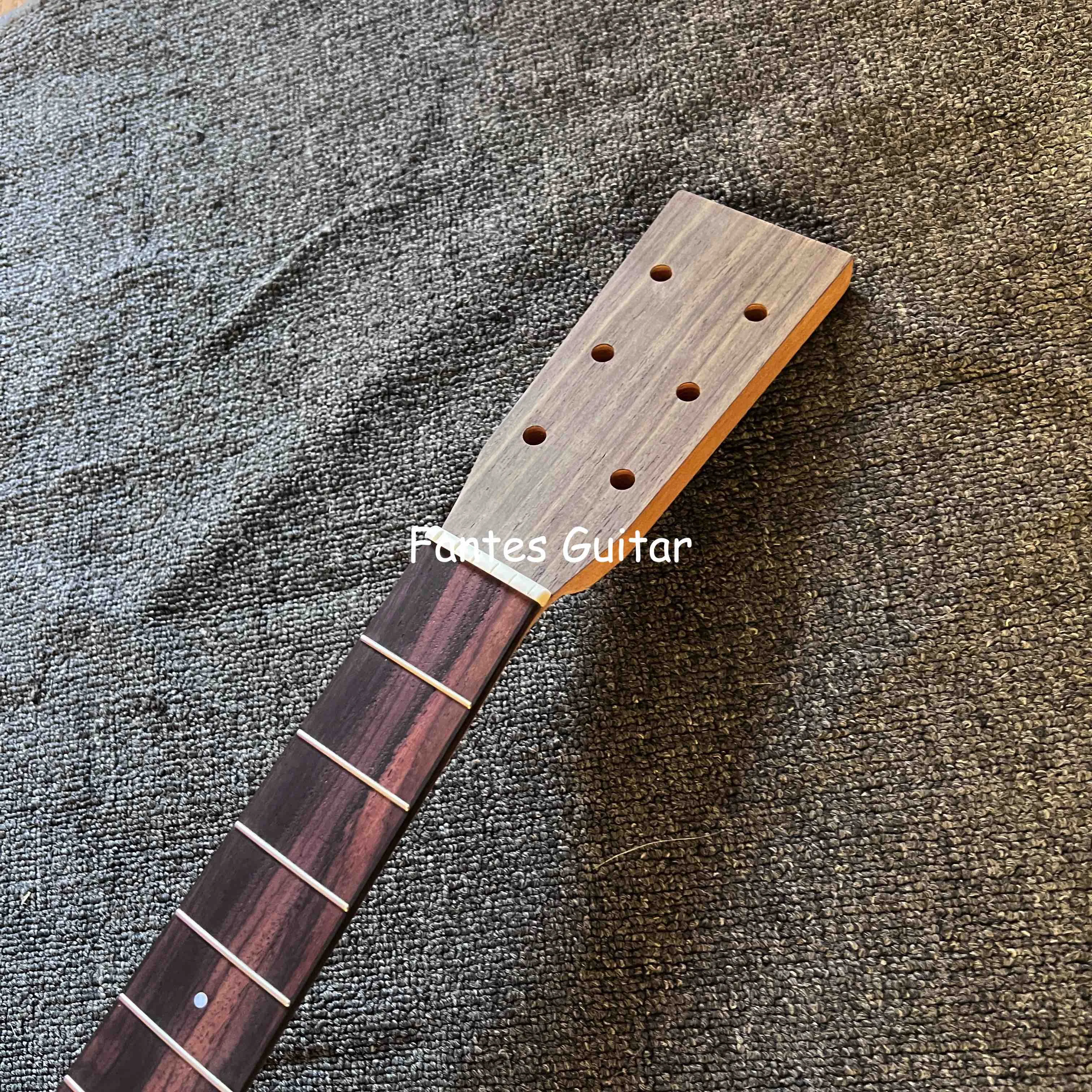 Custom O Body Acoustic Guitar DIY KITS, Solid Mahogany Back Side - view 3