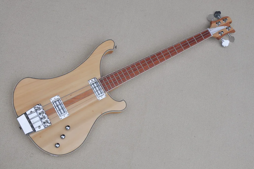 Satin Finish 4 strings Electric Bass Guitar with Rosewood Fingerboard,Chrome Hardware,Neck Through Body,Provide customization