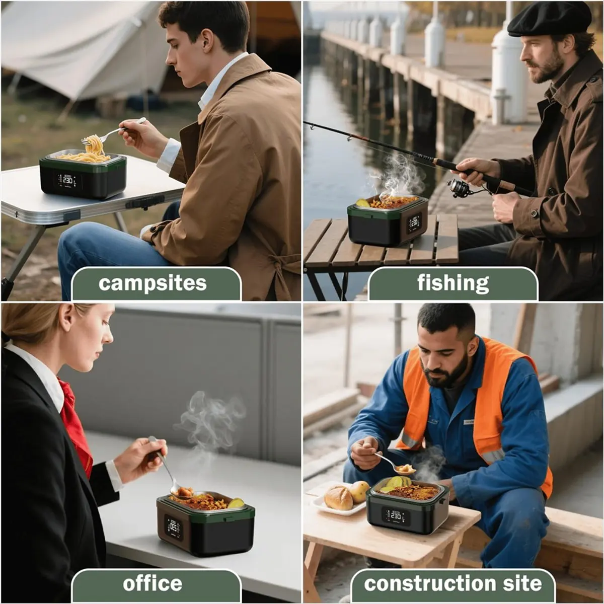 

* Беспроводной электрический ланч-бокс ESTR, перезаряжаемый самонагревающийся подогреватель еды с аккумулятором емкостью 16000 мАч, для работы/путешествий/автомобиля/офиса ЕС