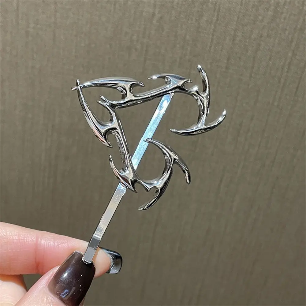 Hair Clip Hip Metal Love Heart Hairpins Korean Trendy Cool Girls Side Clip Women Geometric Unique Design Silver Color Brarrettes