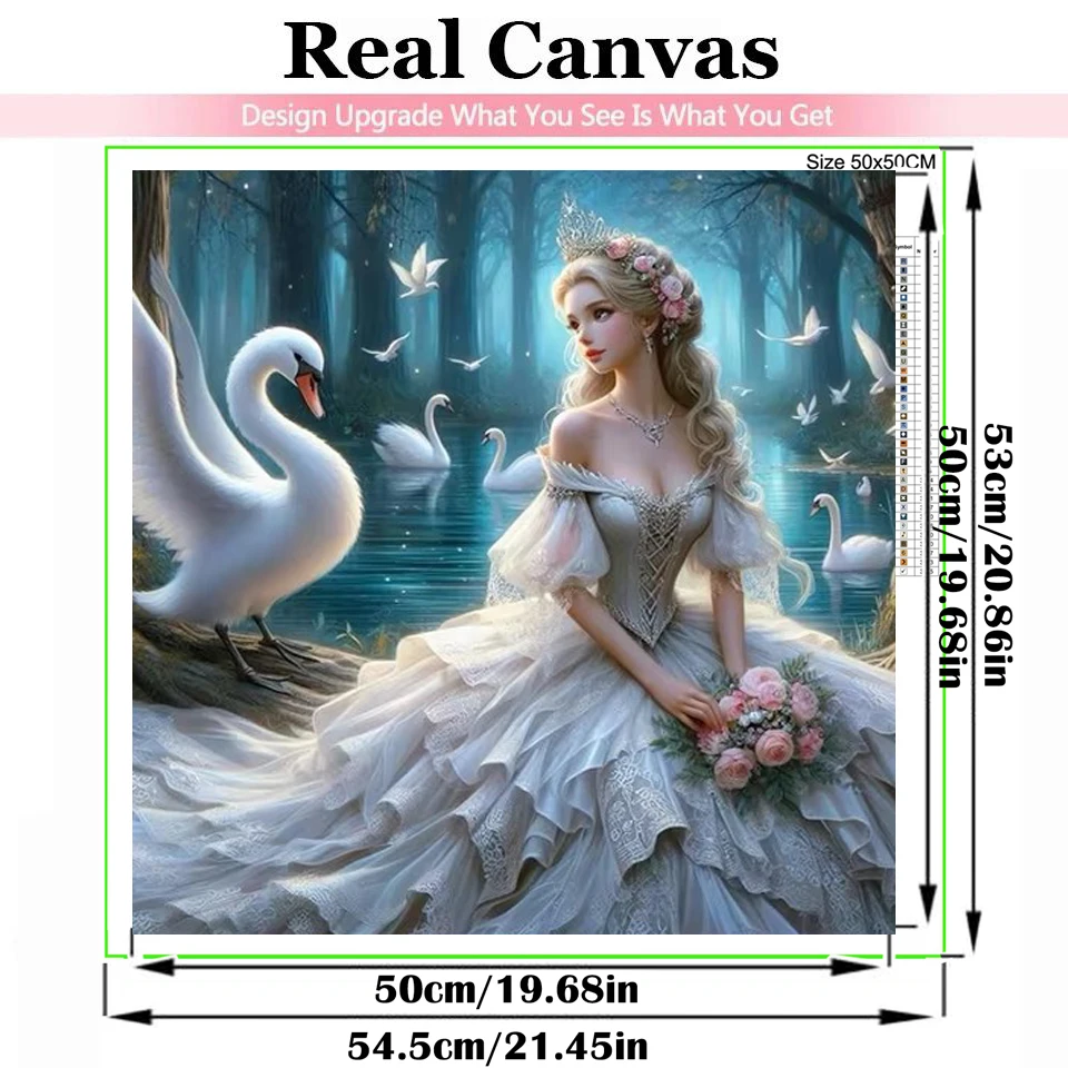 Princess Moon Swan Beauty Girl 5D Diy Diamond Mosaic Full Diamond Painting New 2025 Cross Stitch Kits Picture of Rhinestones