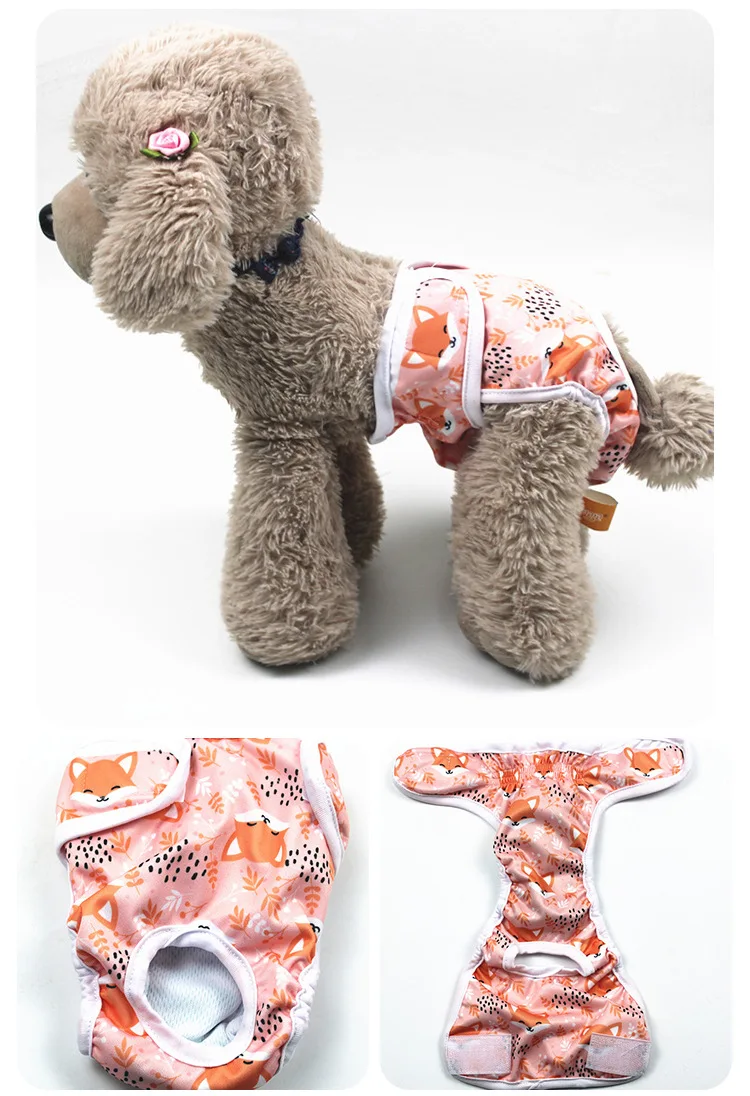 1/3 stücke Waschbar Weibliche Hund Windeln Größe Einstellbar Haustier Physiologischen Hose für Weibliche Hund Zeitraum Wiederverwendbare Hund Höschen Zufällige Farbe – Detail 13