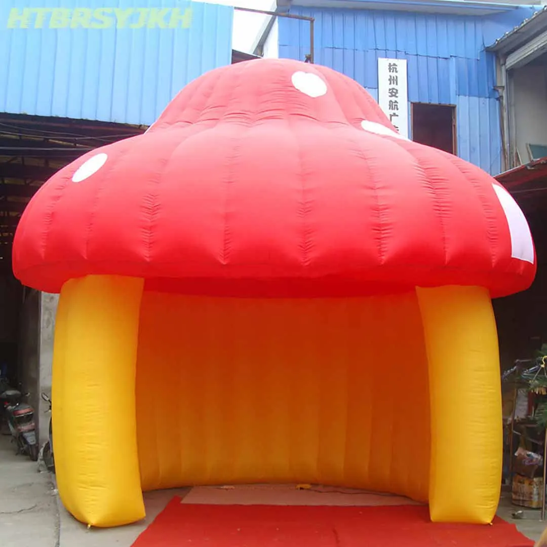 Giant Inflatable Mushroom Tent Air Blow Outdoor Cartoon Dome Party House Balloon for Children Decoration Toys w Big Entrance