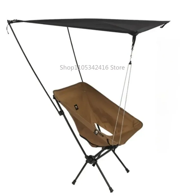 Portable Outdoor Folding Camping Chair with Sunshade, Waterproof Multifunctional Seat for Hiking, Travel and Outdoor Activities