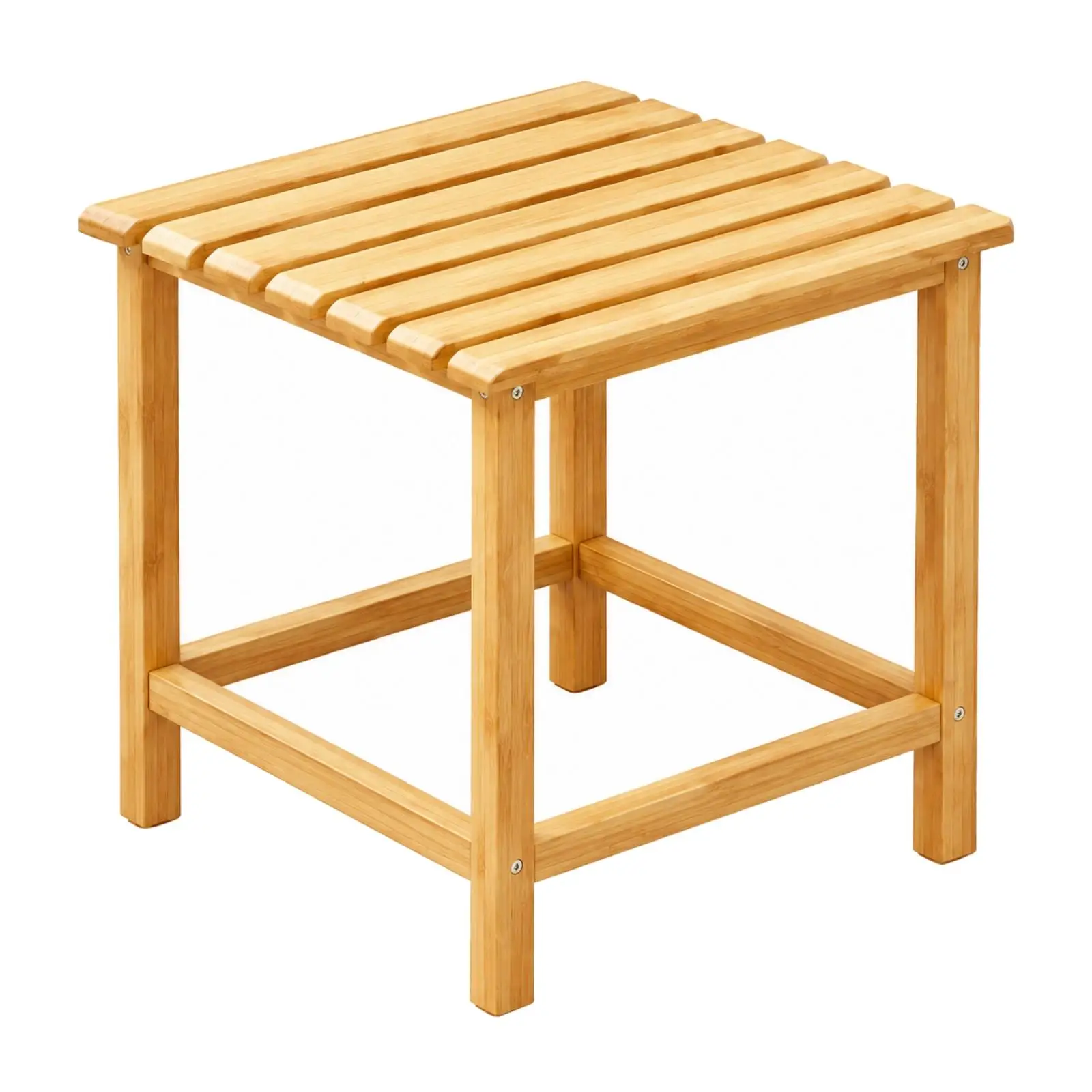 Freestanding Bamboo Side Table Long-Lasting Bamboo Slatted Storage Rack Multi-Purpose Organizer Rack Eco-Friendly Easy to Clean