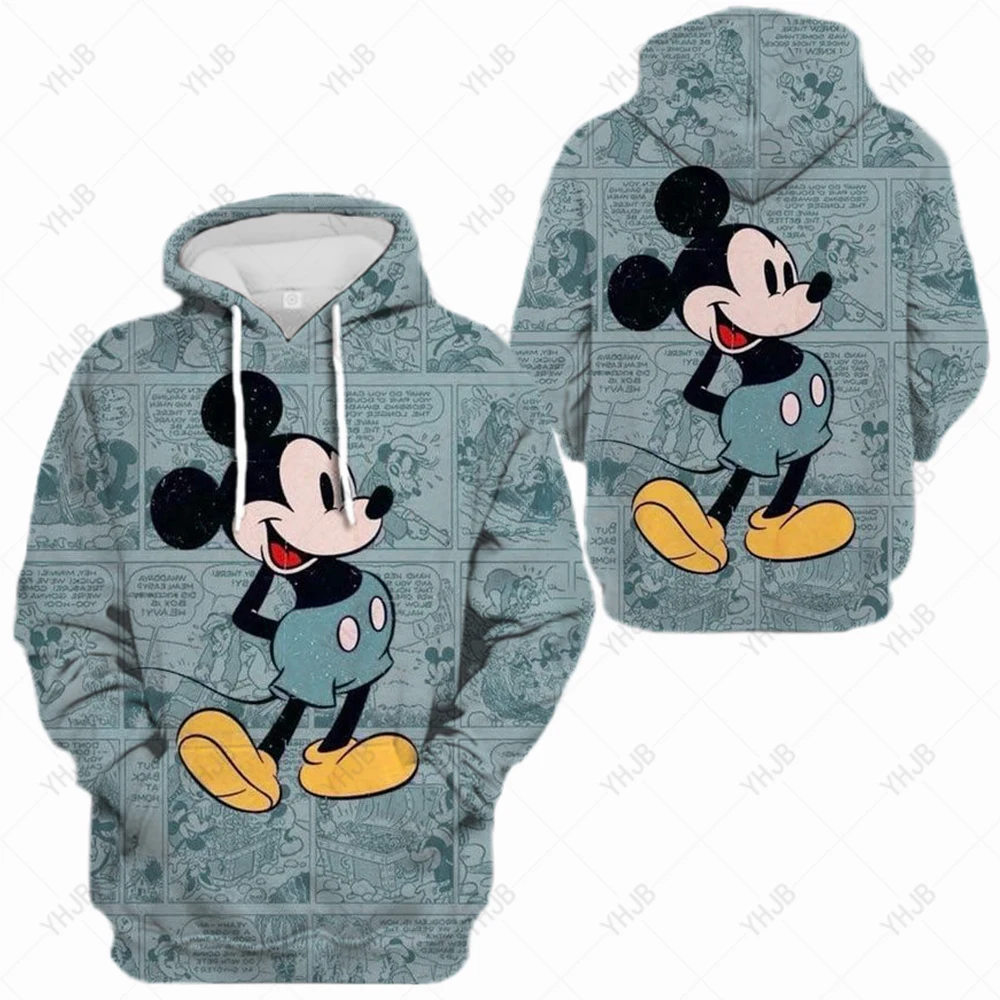 Disney Mickey Mouse Printed Women's Hoodie for Men and Women Y2K Spring and Autumn Lazy Fashion Item Disney Children's Sweatshir