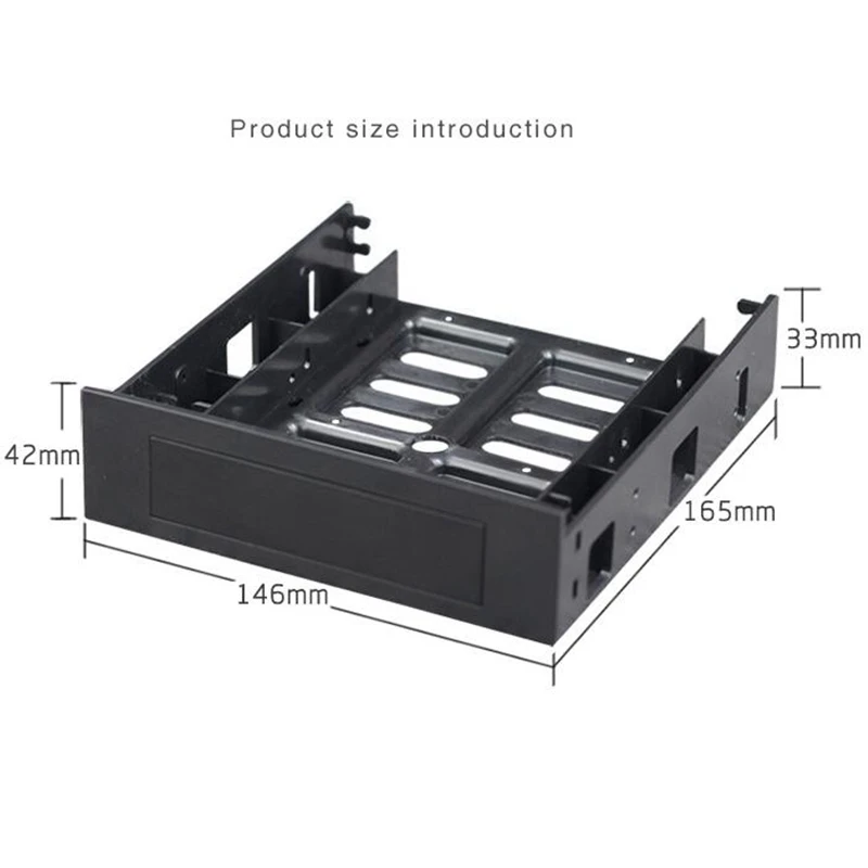 2X 5.25 Inch CD-ROM Space To 3.5 Inch 2.5 Inch SATA HDD Mobile Rack Bracket Enclosure Black For PC