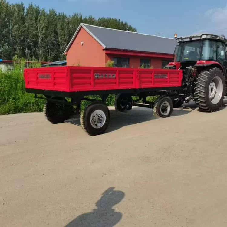 Hot Sale Wheel Tractor Traction 5 Ton 4wheel Double Axle farm trailer On Sale