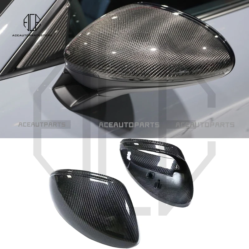 

Dry Carbon Fiber Mirror Cover For Porsche 718 Rearview Mirror Housing 2016-up