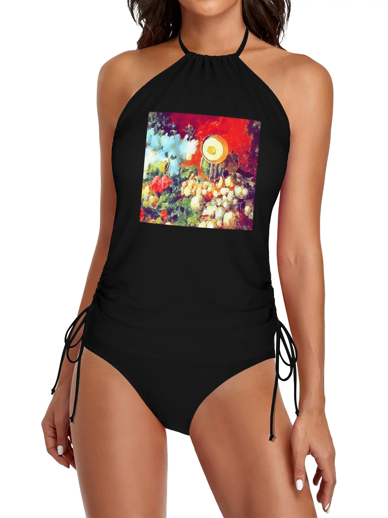 

Watercolor flowers Split Swimsuit Set womens beach wears Women's bathing suits dresses for women summer 2025 Swimwear for women