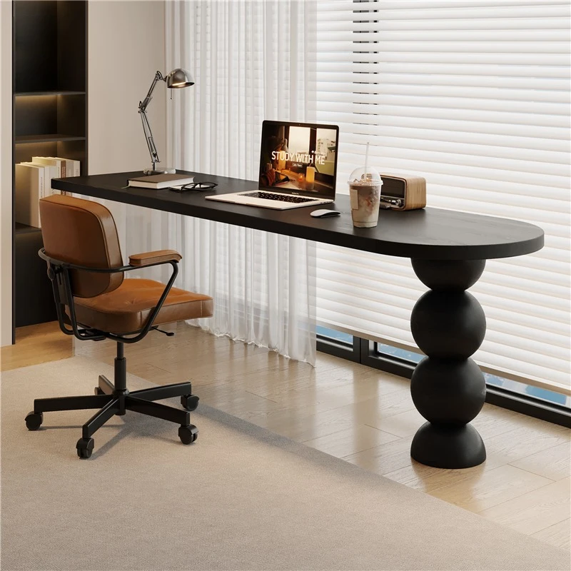 Long table bedroom home black double study desk
