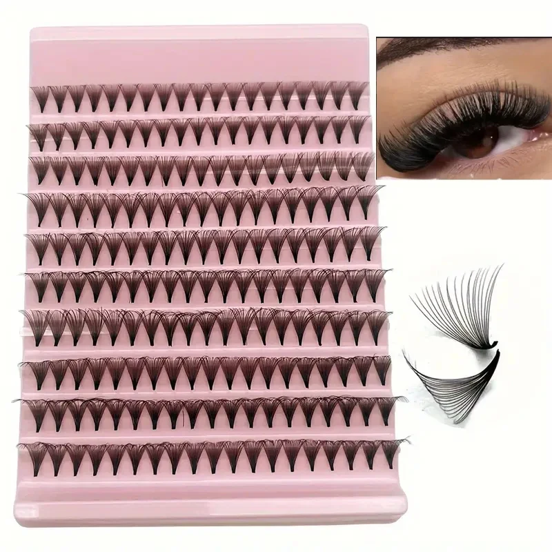 200Pcs Premade Fans Eyelash Extensions, C/D Curling, 9-16mm Lengths for Dramatic Volume & Charming Eye Makeup, Low Allergenic