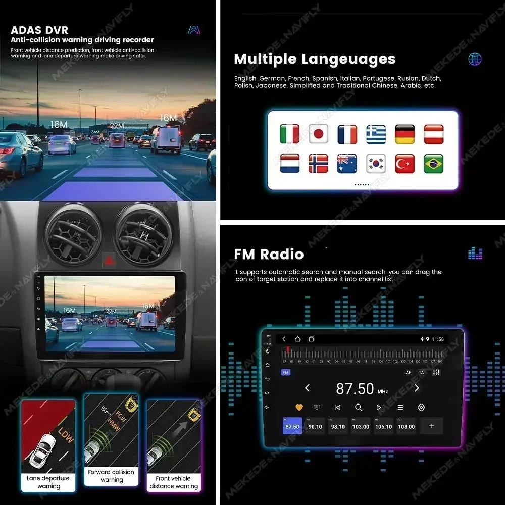 Android Autoradio Lettore Multimediale per Peugeot 2008 208 Serie 2013-2020 Carplay Auto Autoradio Navigazione GPS Ricevitore Stereo