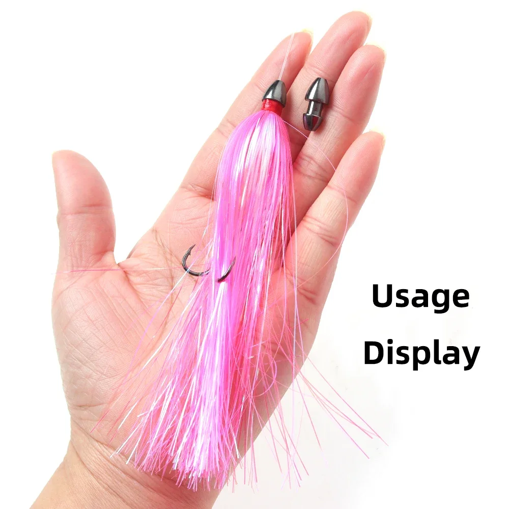10PCS 1/8OZ Sea Witch Head Fishing Lure Trolling Heads for Mylar Flash Teasers Heavy Copper Sinker Saltwater Snapper Tuna Jigs