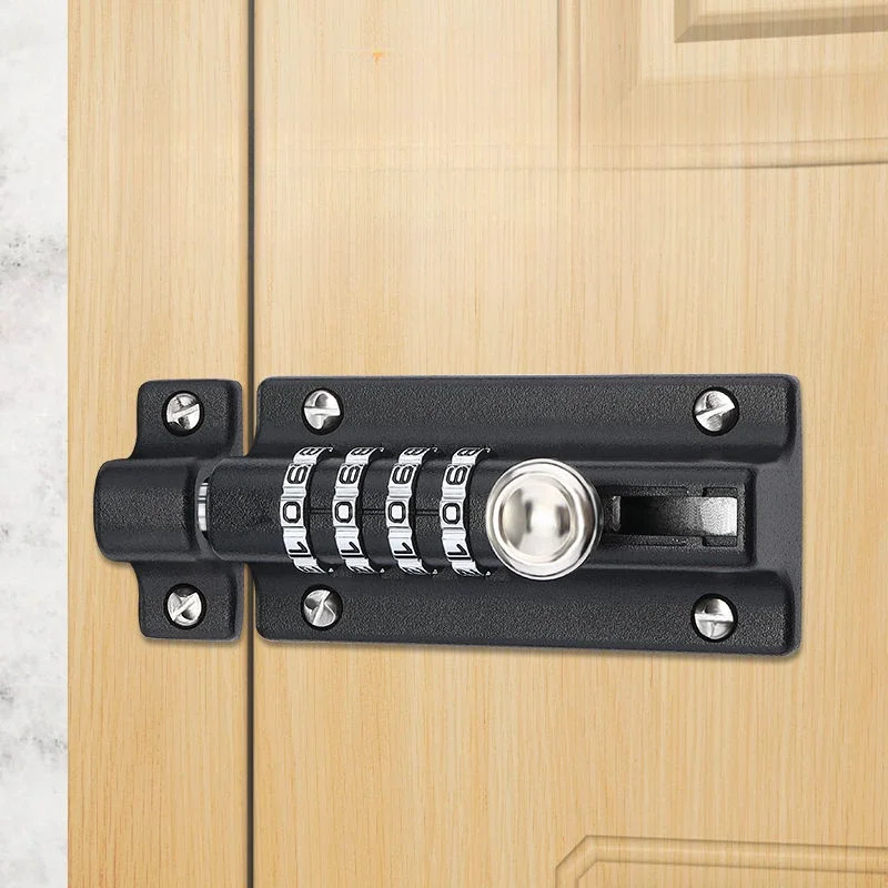 Password Bolt Lock, No Punching, Door Latch, Anti-theft Stainless Steel Door Latch, Bolt, Reverse Lock, Buckle, Window Latch
