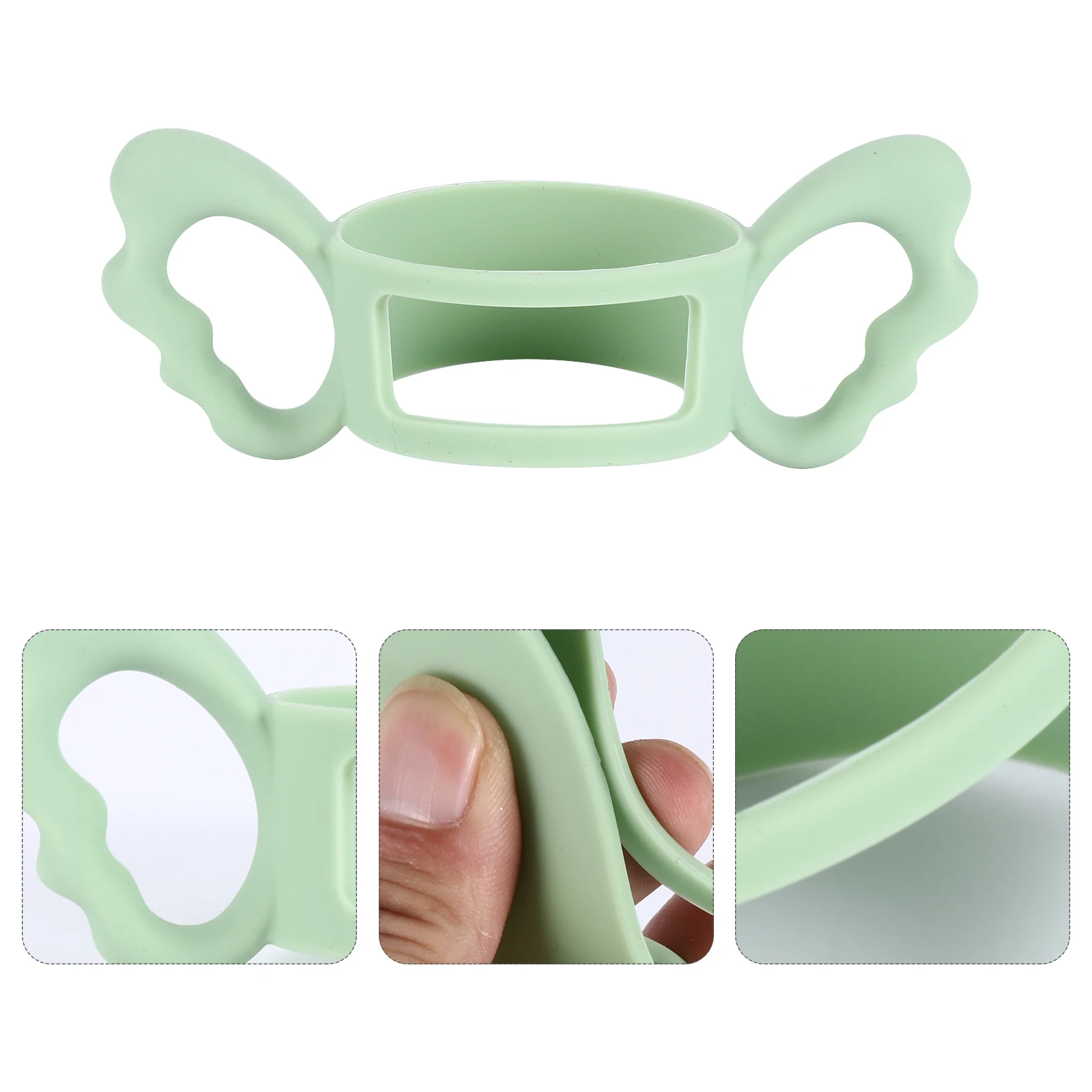 

1pc 6Cm Silicone Milk Bottle Handle Feeder Nursing Bottle High Temp Resistant Food Grade Easy Stretch