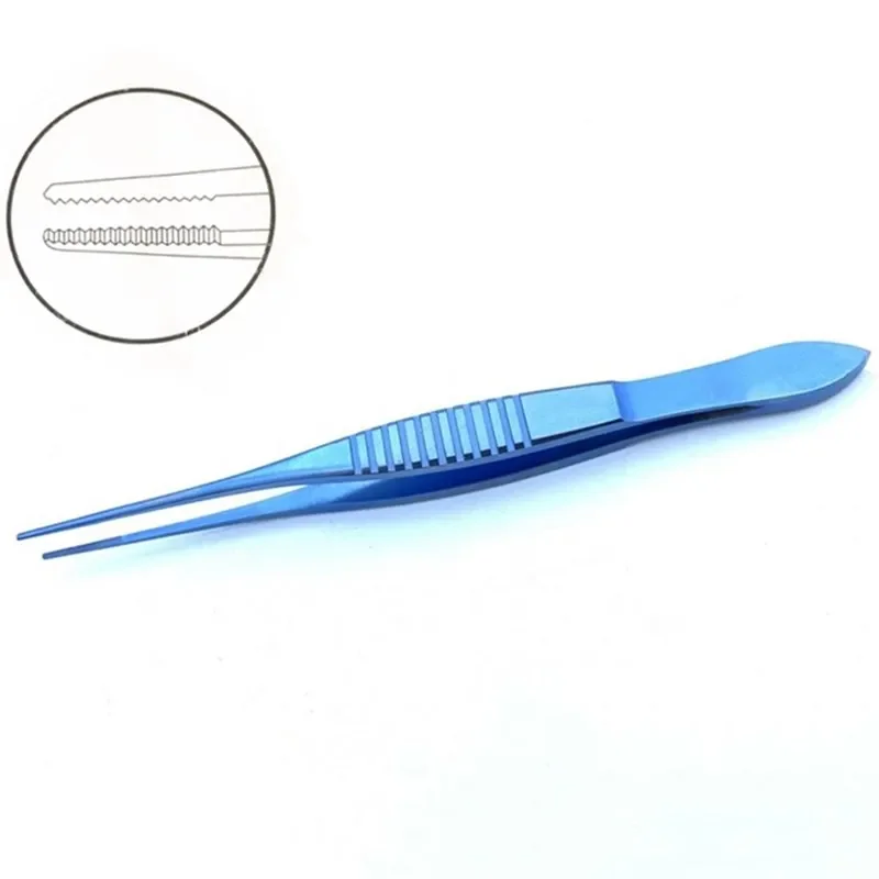 Pinza Bishop-Harmon in titanio Punte seghettate da 0,5 mm Strumento oftalmico doppia palpebra