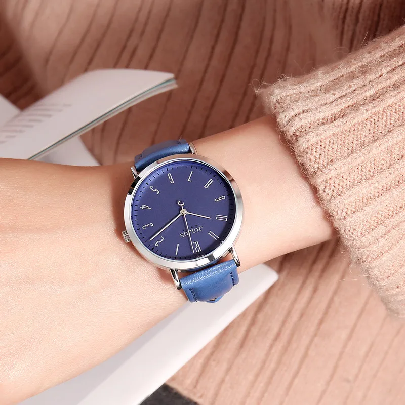 ساعة نسائية أنيقة، طراز كوري، بسيطة وعصرية، حزام جلدي عصري، قرص كوارتز، ساعة نسائية رقمية. #4