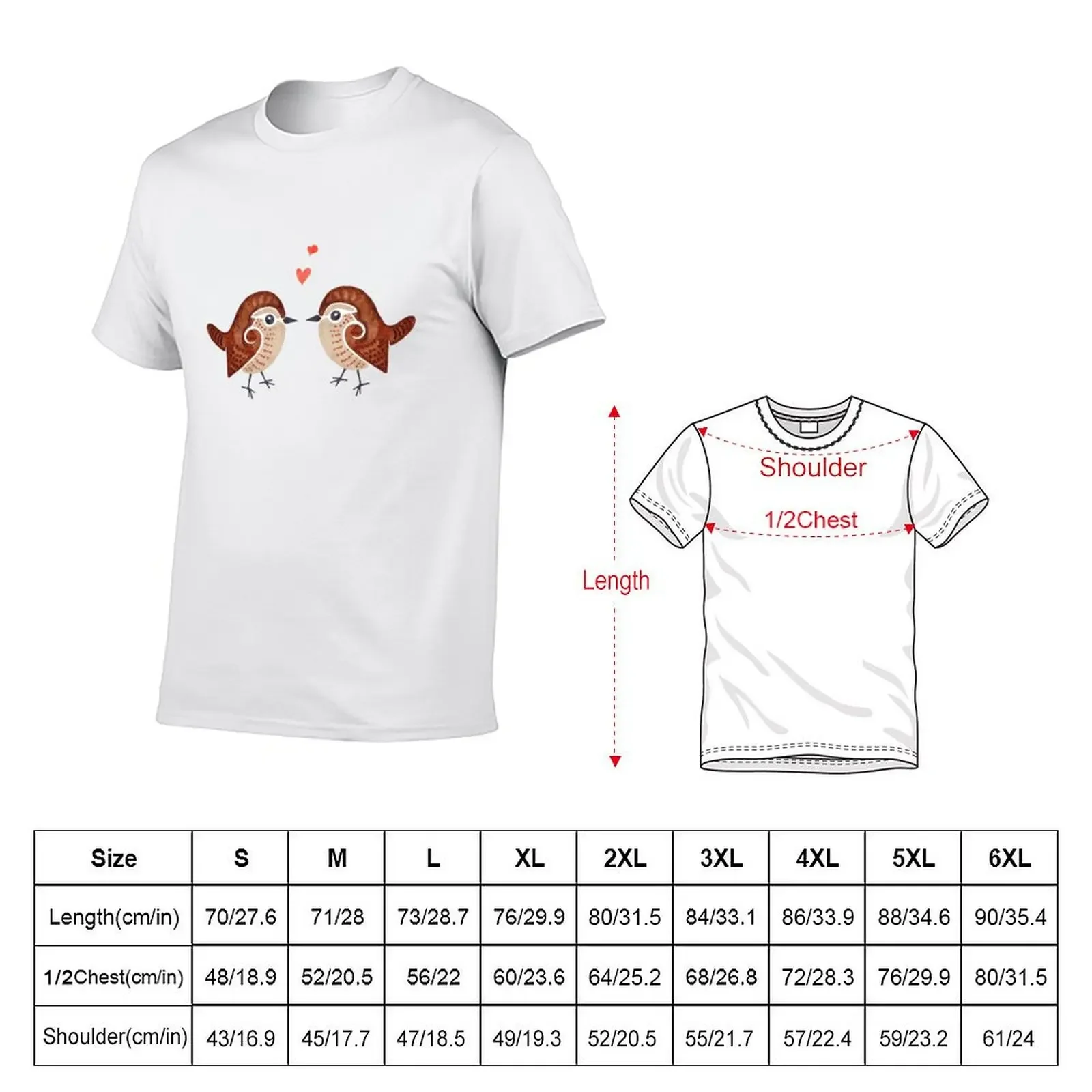 Lovebirds - Wrens T-Shirt man t shirt anime stuff plus sizes quick-drying compression shirt men