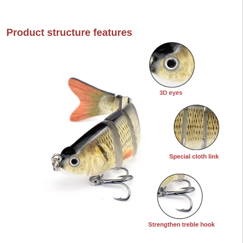 10 cm 19g Sinking Wobblers 6 Segments Fishing Lures Multi Jointed Swimbait Hard Bait Fishing Tackle For Bass Isca Crankbait