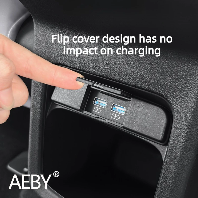 AEBY ل BYD Atto 2 2024-2025 المقعد الخلفي منفذ USB غطاء غبار واقي ، شاحن سيارة ميناء التوصيل غطاء عازل الملحقات #5