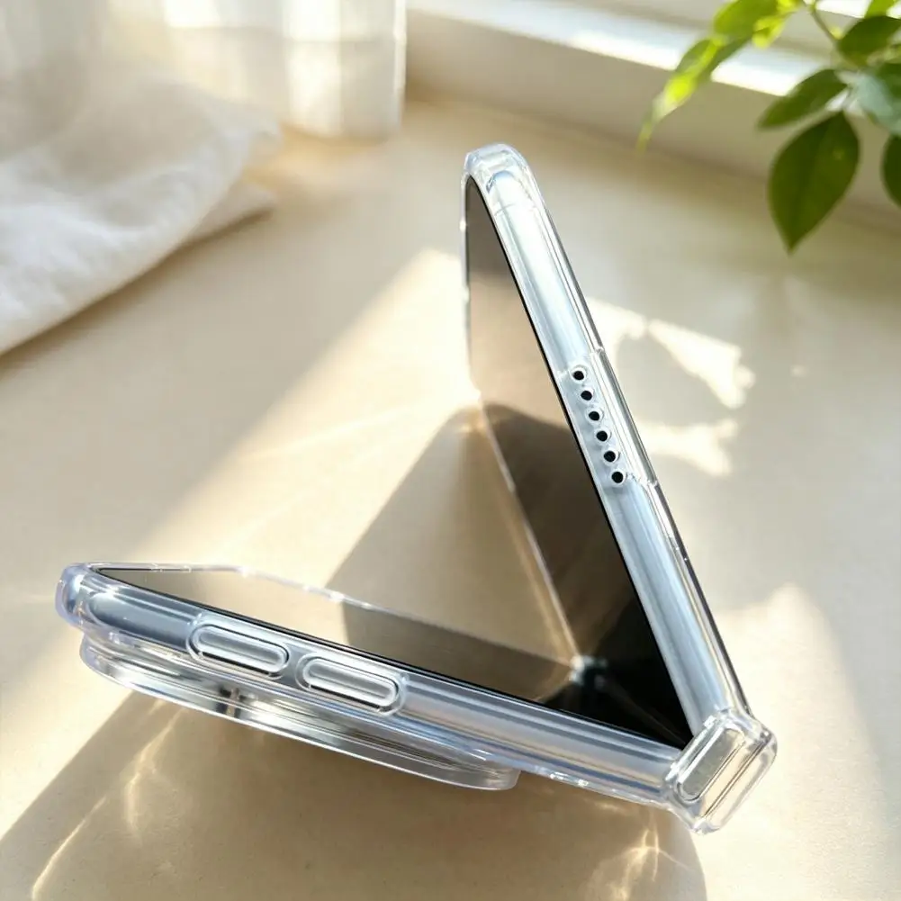 Non-slip Foldable Phone Protector Transparent Ultra-thin Shockproof Phone Case for Iphone Anti-yellowing Protective Cover