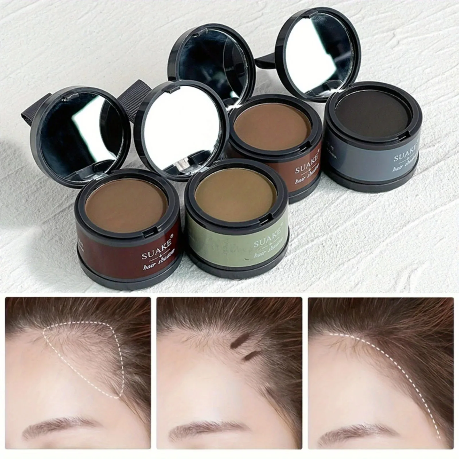 Polvo de sombra para línea de cabello, cubre instantáneamente la línea de cabello y las raíces, relleno de polvo para línea de cabello resistente al agua, crea un aspecto natural