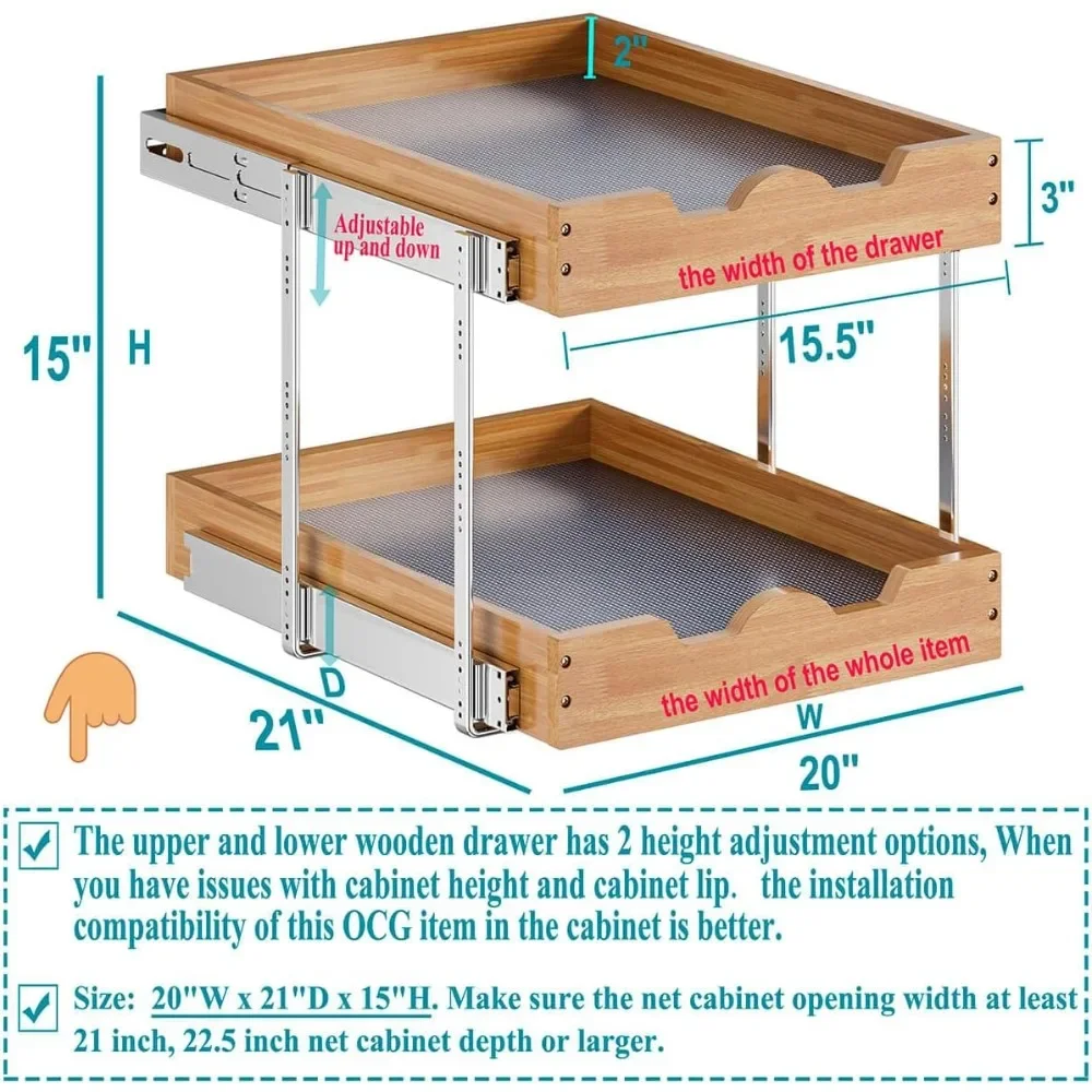 2 Tier Pull Out Cabinet Organizer (20