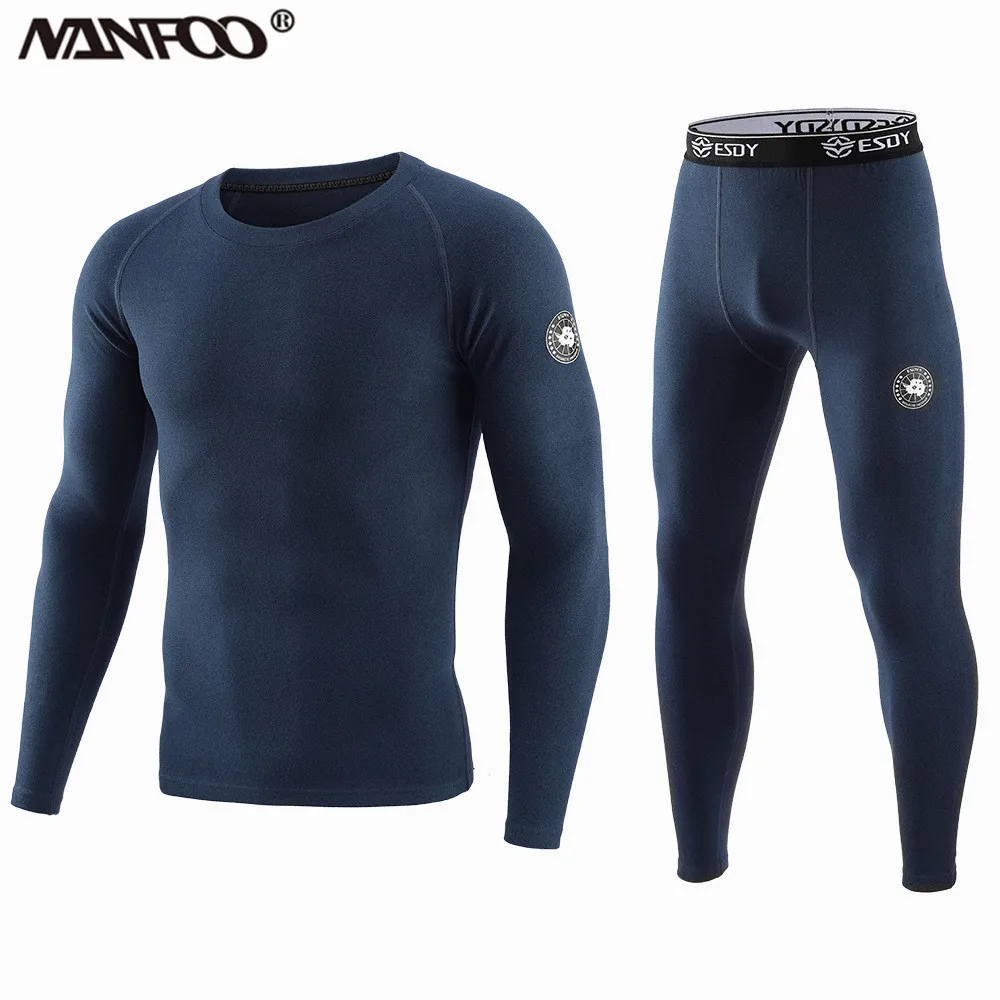 Outdoor Sports Men's New Style Fleece Thermal Underwear Soft Breathable Casual Camouflage Gym Fitness Yoga Underwear For Men