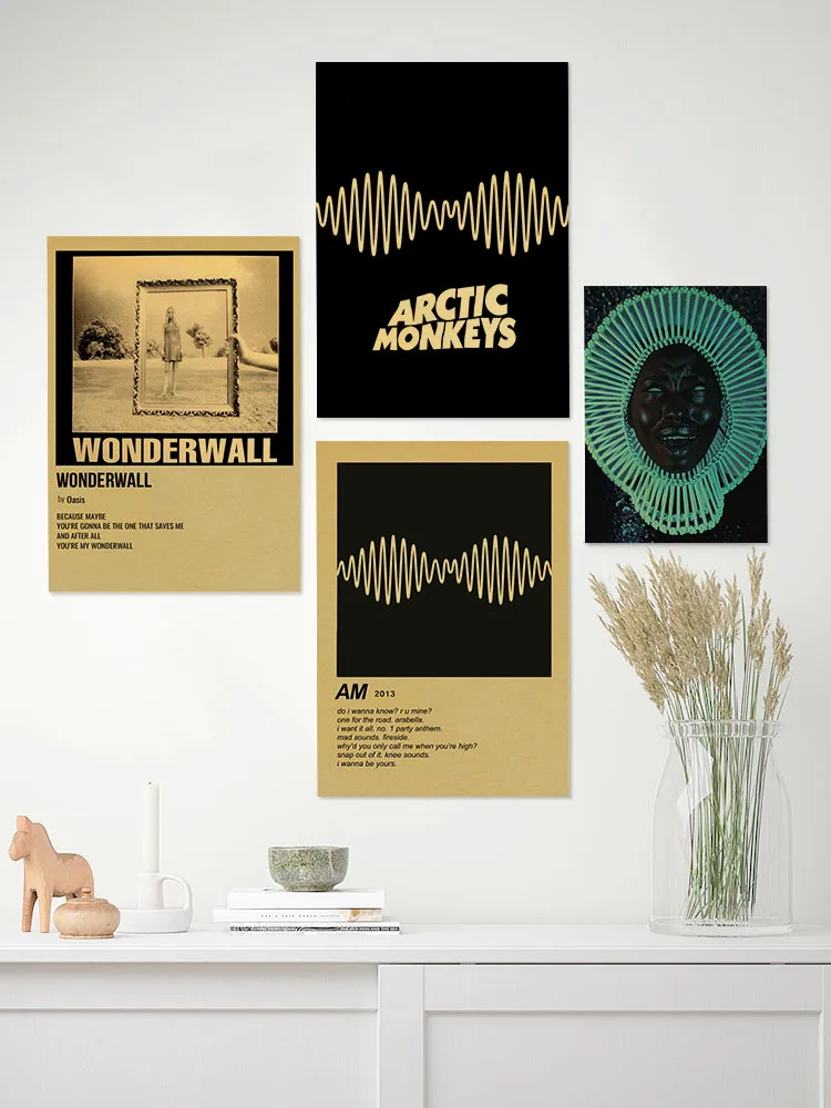 Music Cover Posters Retro Kraft Paper Prints Music Album Poster Vintage Home Room Decor Aesthetic Art Wall Painting