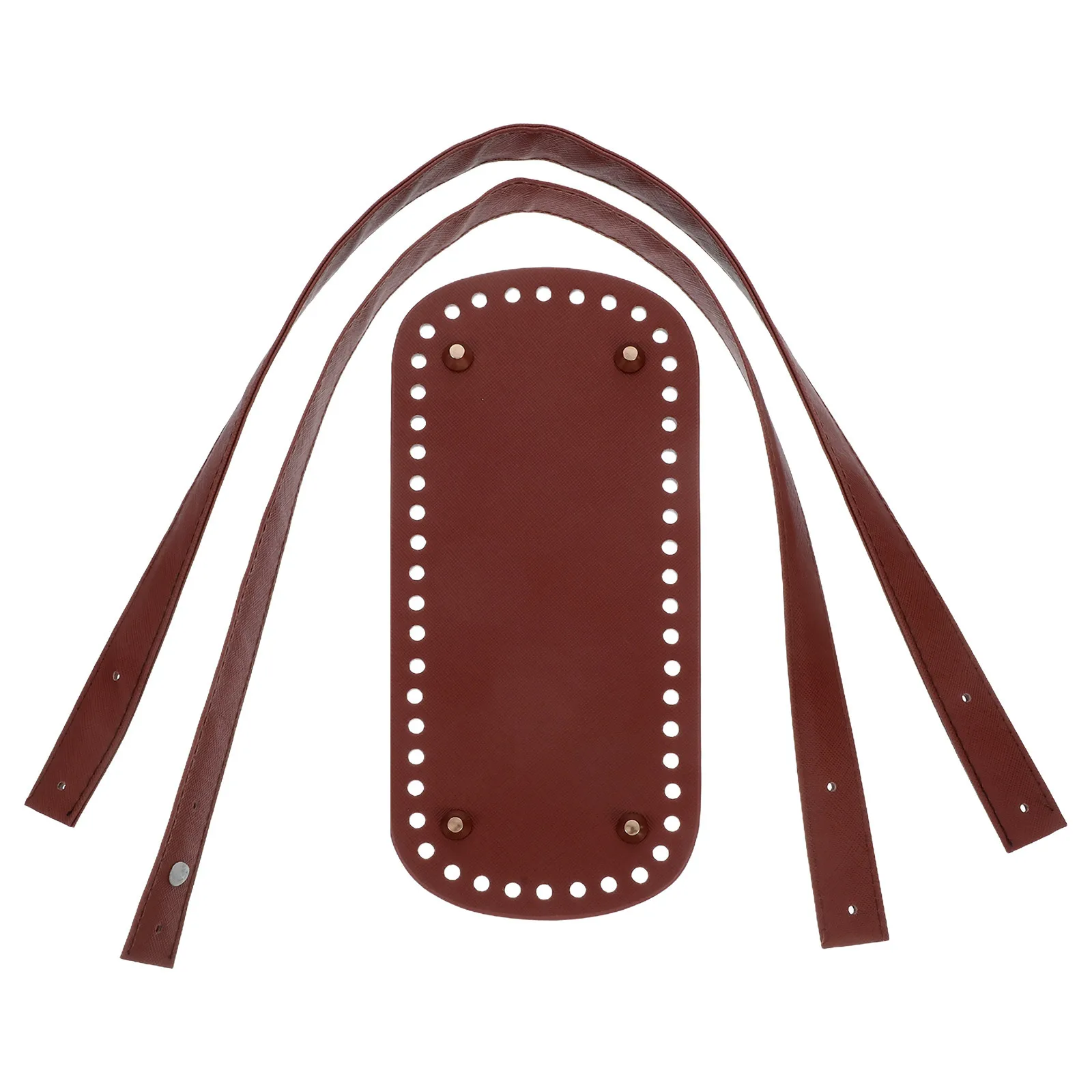 

1Set Crochet Bag Bottom Base Pad PU Handles Straps Short Straps DIY Purse Making Bag Bottoms Crochet Purse Bottom