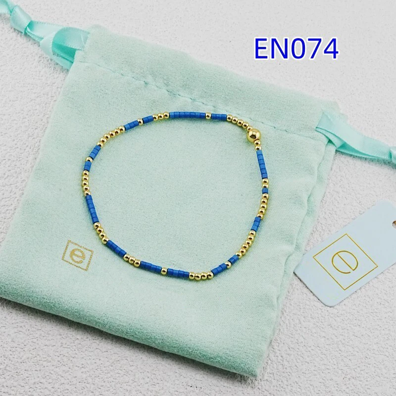 VKVVA Fashion Jewelry Blue Glass Tube Beaded Bracelet for Women Birthday Gifts, Unique Gift