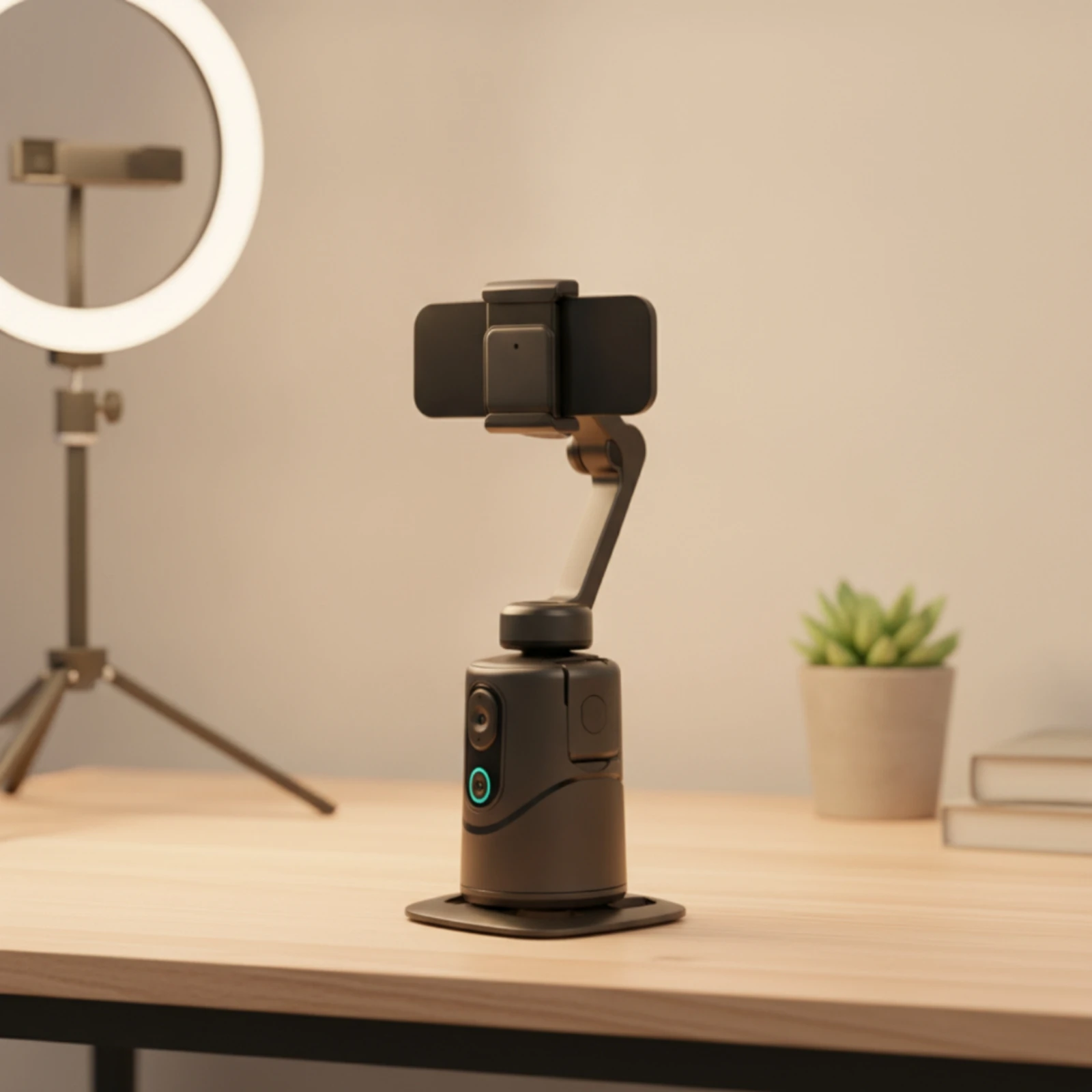 Face Tracking Phone Holder 360-Degree Mobile Phone Gimbal Motorized Automatic for Livestreamers, Clip Recording