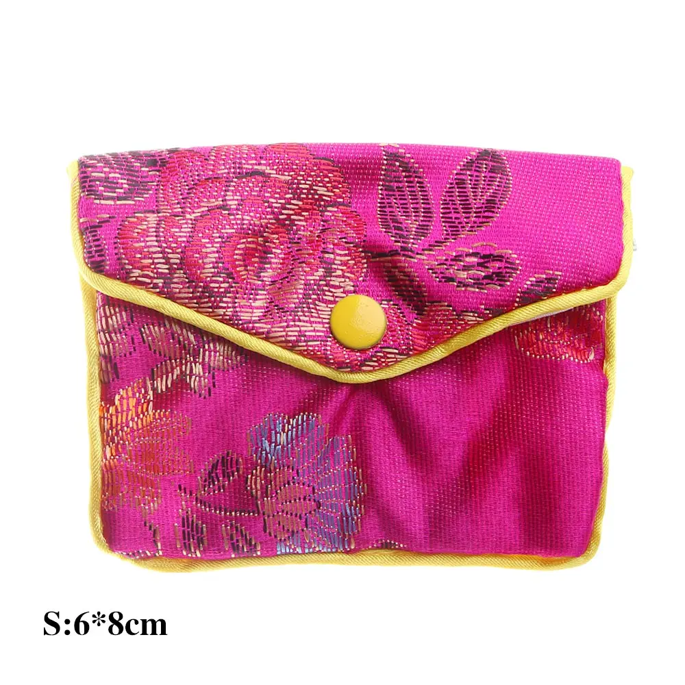 

Bracelace Purse Container Zipper Chinese Snap Floral Coin Purse Handmade Jewelery Bag Handbags Jewelery Storage Wallet