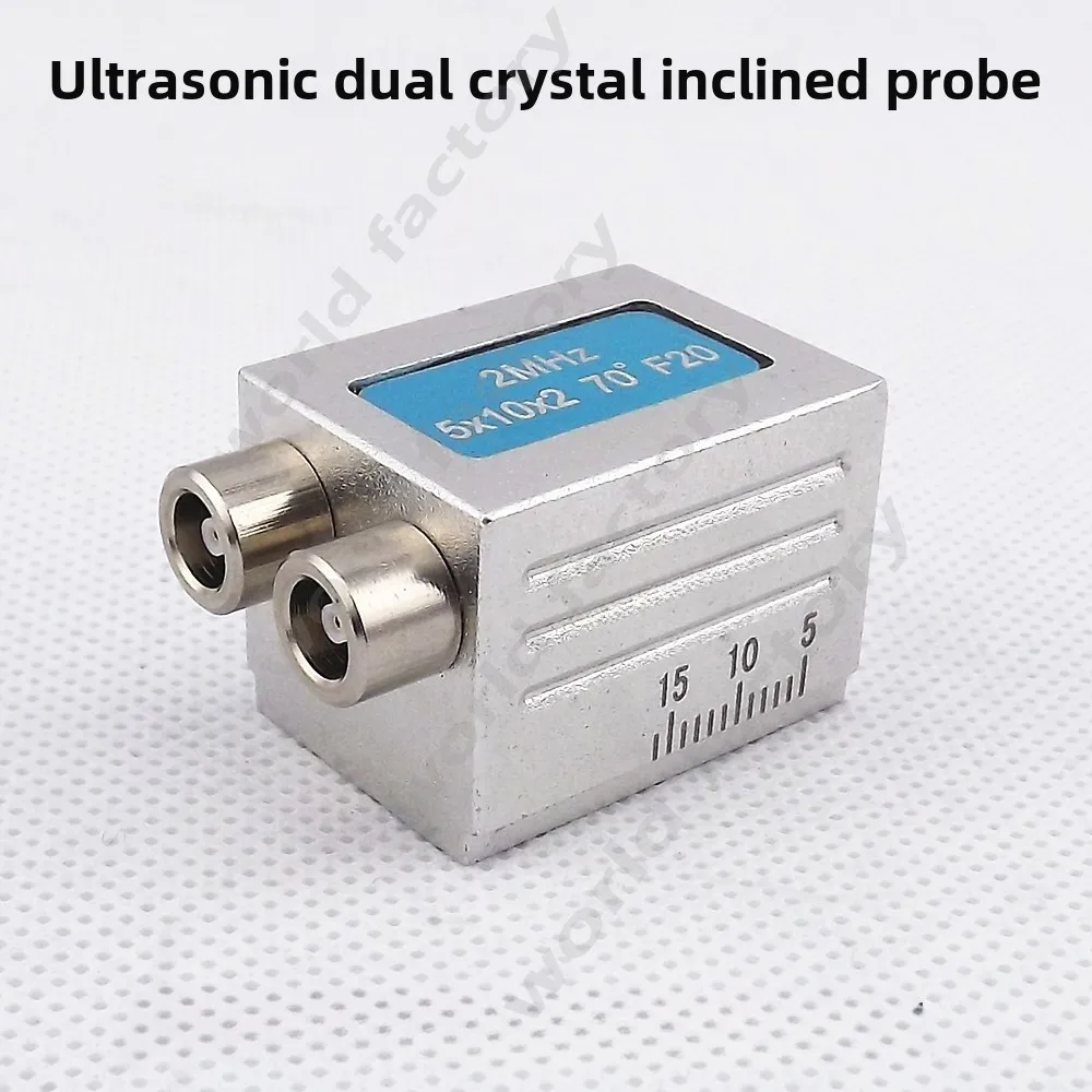 Double Crystal Angle Probe 2MHz5X10X2 F20 Ultrasonic Flaw Detector for Weld Seam Detection Transverse Wave 4mmz