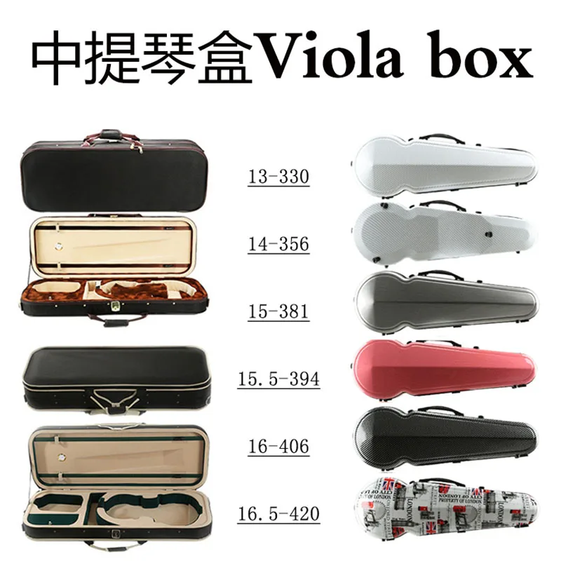 Fastshipping High-end Basswood and golden velvet inside Viola Square case  Viola Square Box With hygrometer viola parts