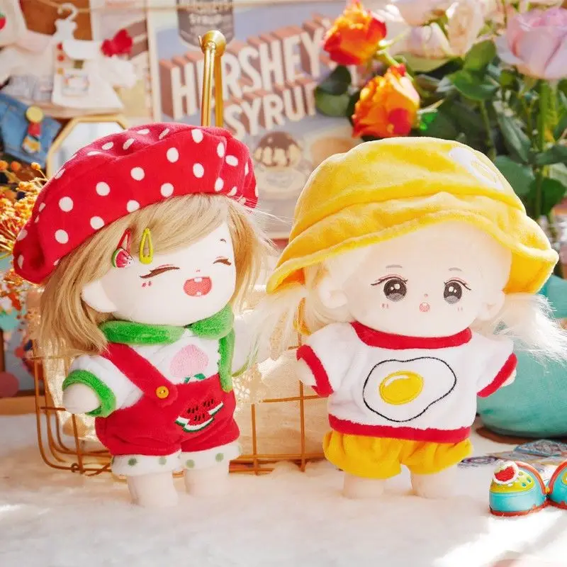 Handmade Limited 5pc/set Butter Puppy Suit No Attribute Doll Clothes Plush Dolls Outfit Hat T-shirt Overall Shoes Schoolbag