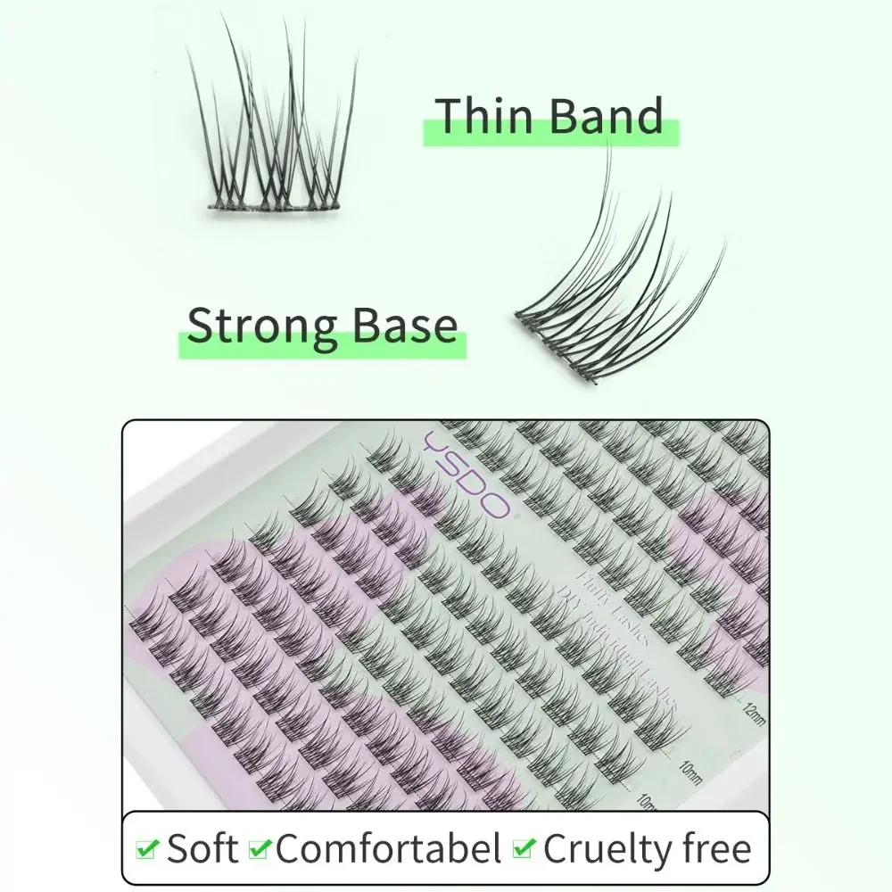 Não há necessidade de cola aparência natural cílios postiços reutilizáveis finos diy extensões de cílios sem necessidade de remoção clusters de cílios autoadesivos