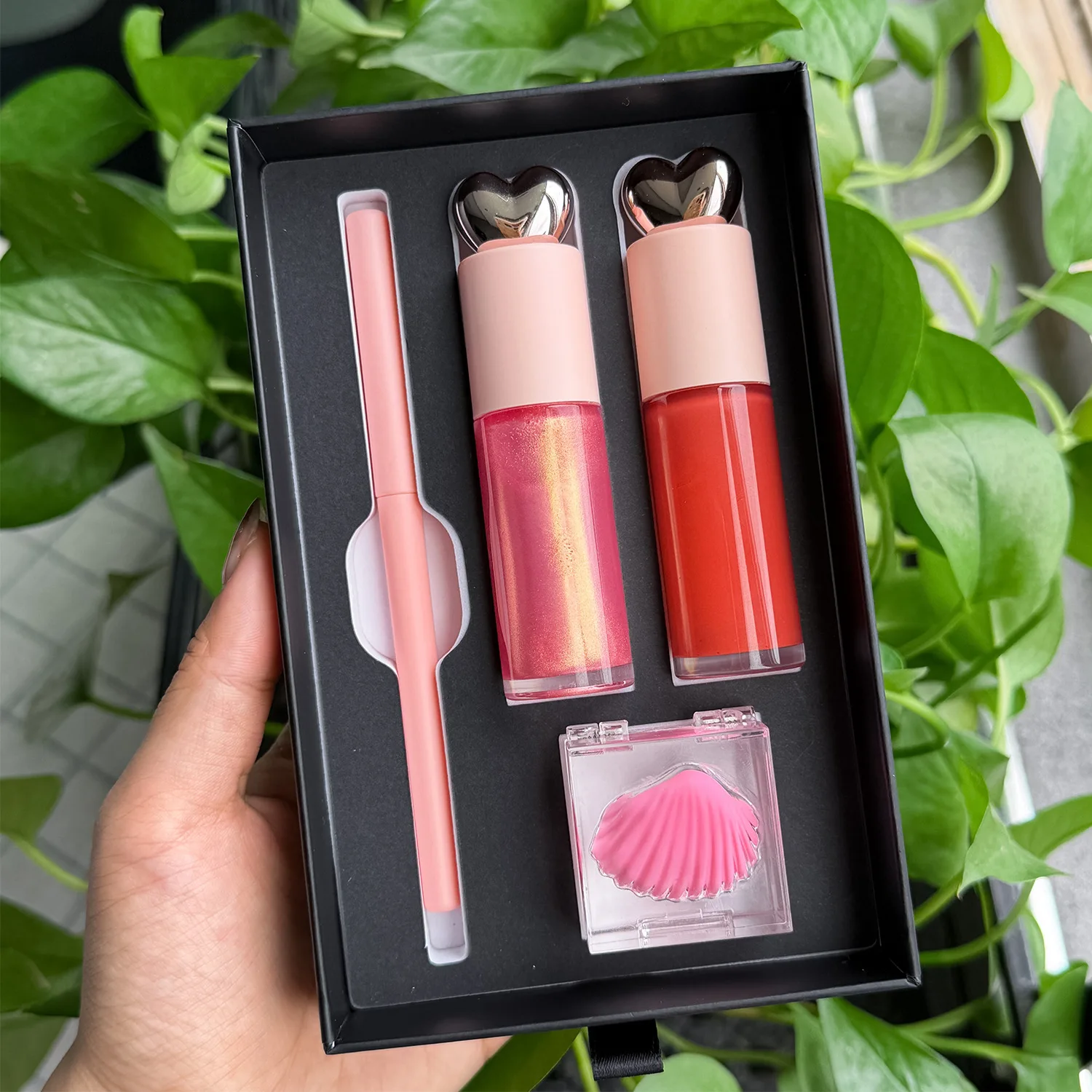 4 in 1 Lip Makeup Set Private Label Lip Gloss Liner Lipstick Mask Kit Long Lasting Cosmetics Custom Logo Gift Packaging 5 sets