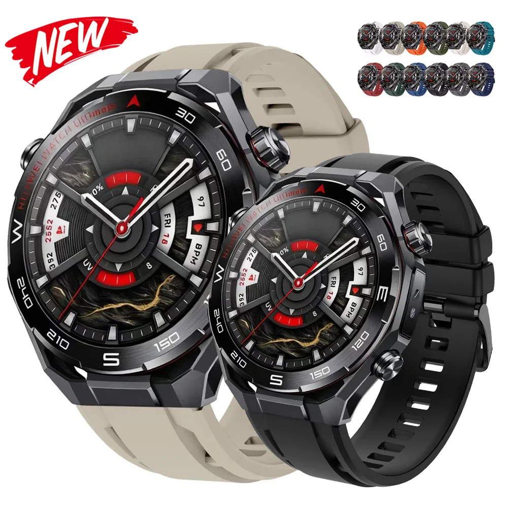 

Универсальный спортивный силиконовый ремешок 22 мм для Huawei Watch Ultimate 2, ремешок для часов Huawei Watch GT 5Pro GT6 Pro 46 мм, аксессуары