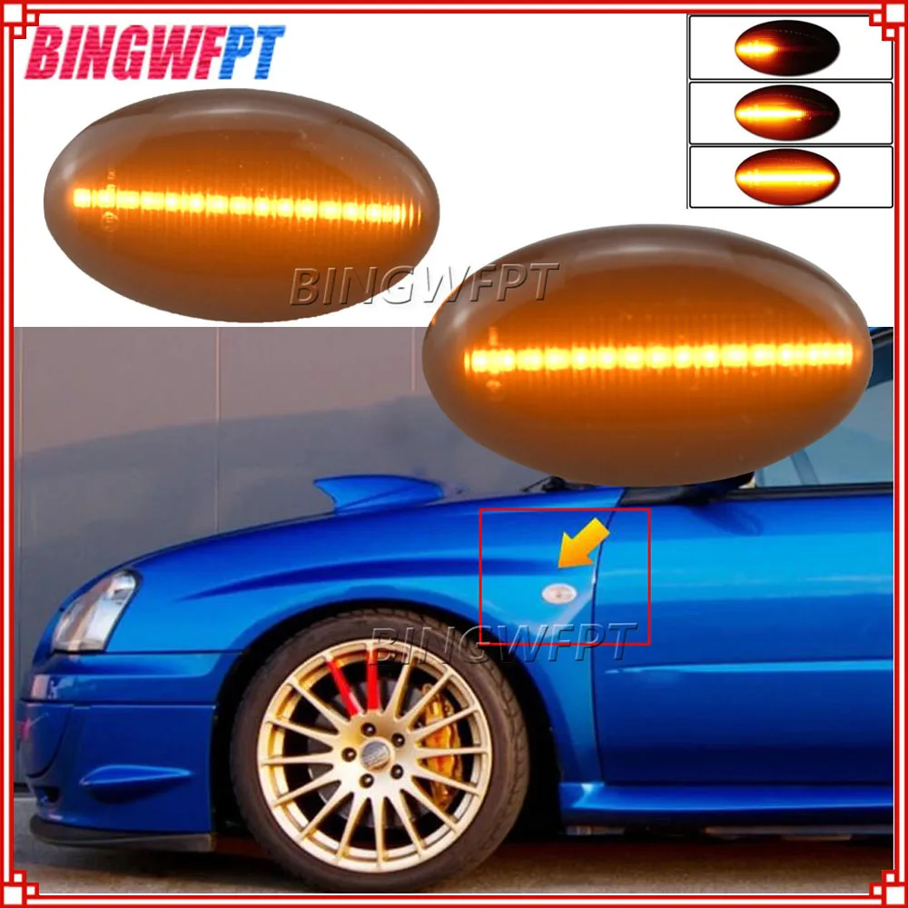 

2PCS High Quality Dynamic LED Turn Signal Lights Sequential Flashing Side Marker Lamp For Subaru Forester Impreza 2008-2019