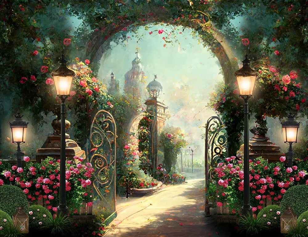 Mehofond ดอกไม้อีสเตอร์ฉากหลังถ่ายรูปเด็กแรกเกิดงานวันเกิดรูปเจ้าหญิงสาวภาพเหมือนปราสาทสวนฉากหลังถ่ายภาพ